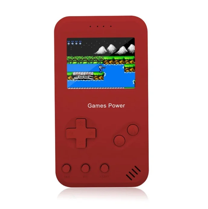 

DP 2 IN 1 Power bank Handheld Game Console 8 Bit SUPER Game Console With 500 Built-in Games, Black,red,bwhite