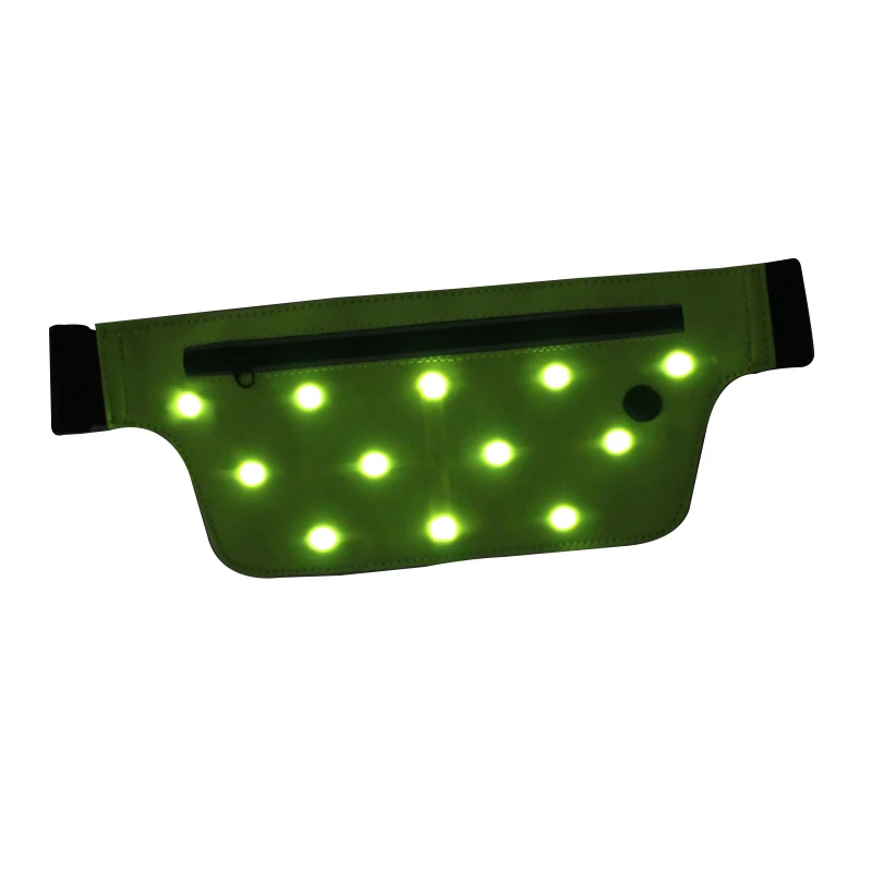 

Elastic belt with phone bag LED cycling waist bag for men, Red/yellow/blue/green/orange/white/pink/ camo green