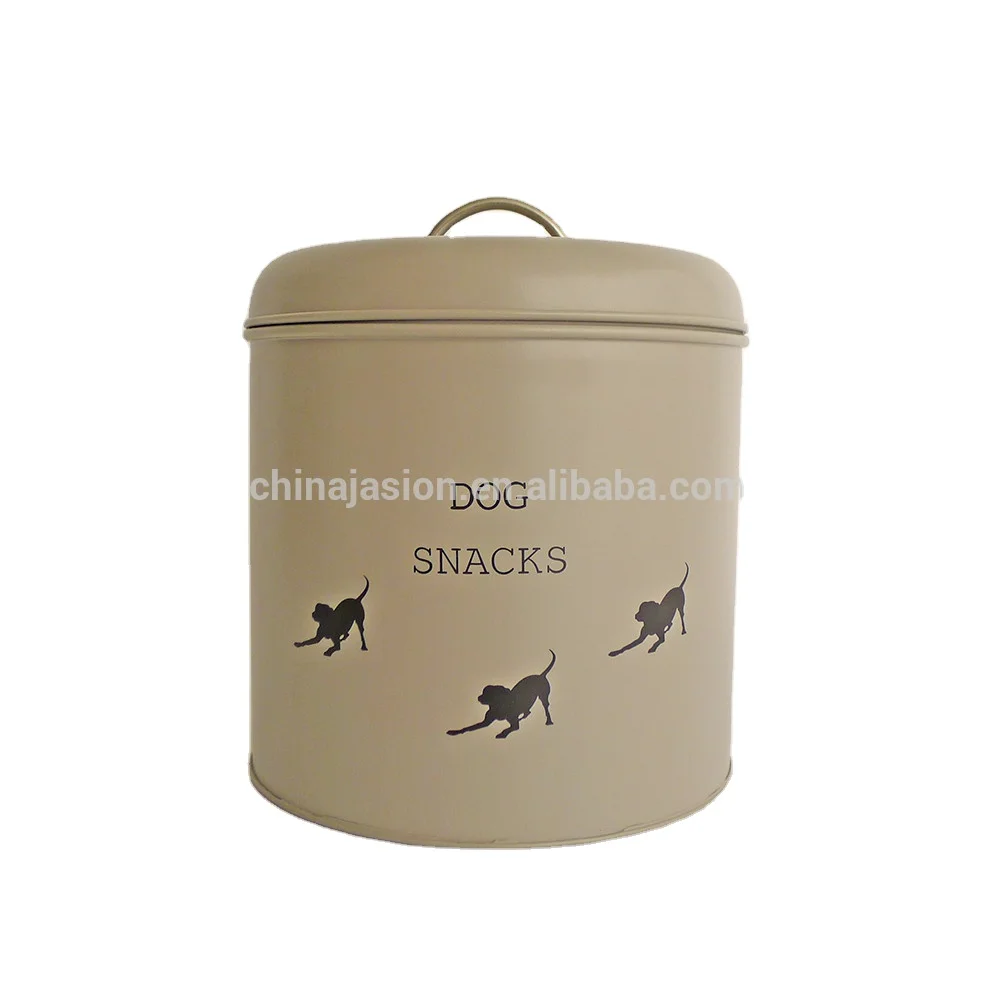 maturi cream metal cat food storage container tin with scoop