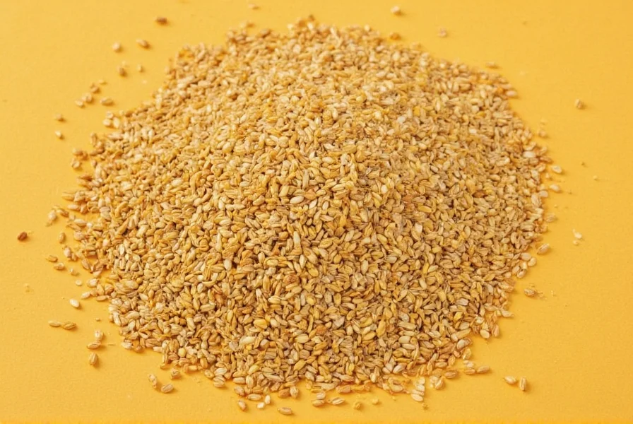 Close-up comparison of fenugreek seeds and mustard seeds side by side for culinary substitution reference