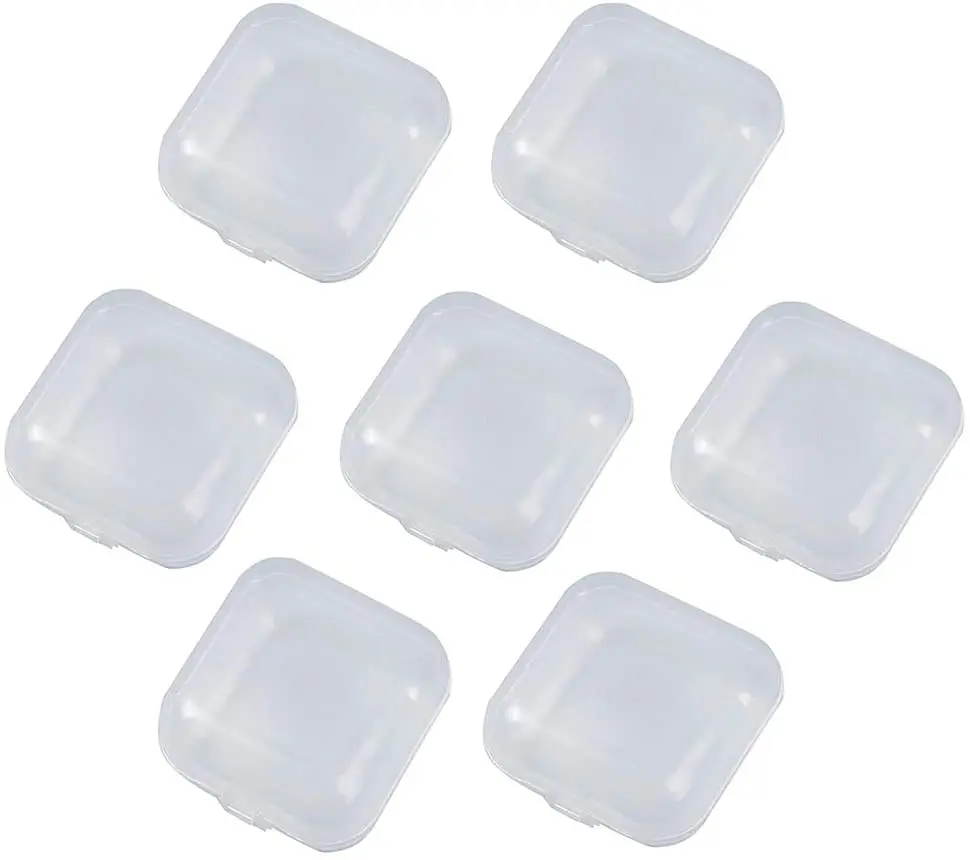 Mini Clear Plastic Beads Storage Box, Small Empty Organizer Box