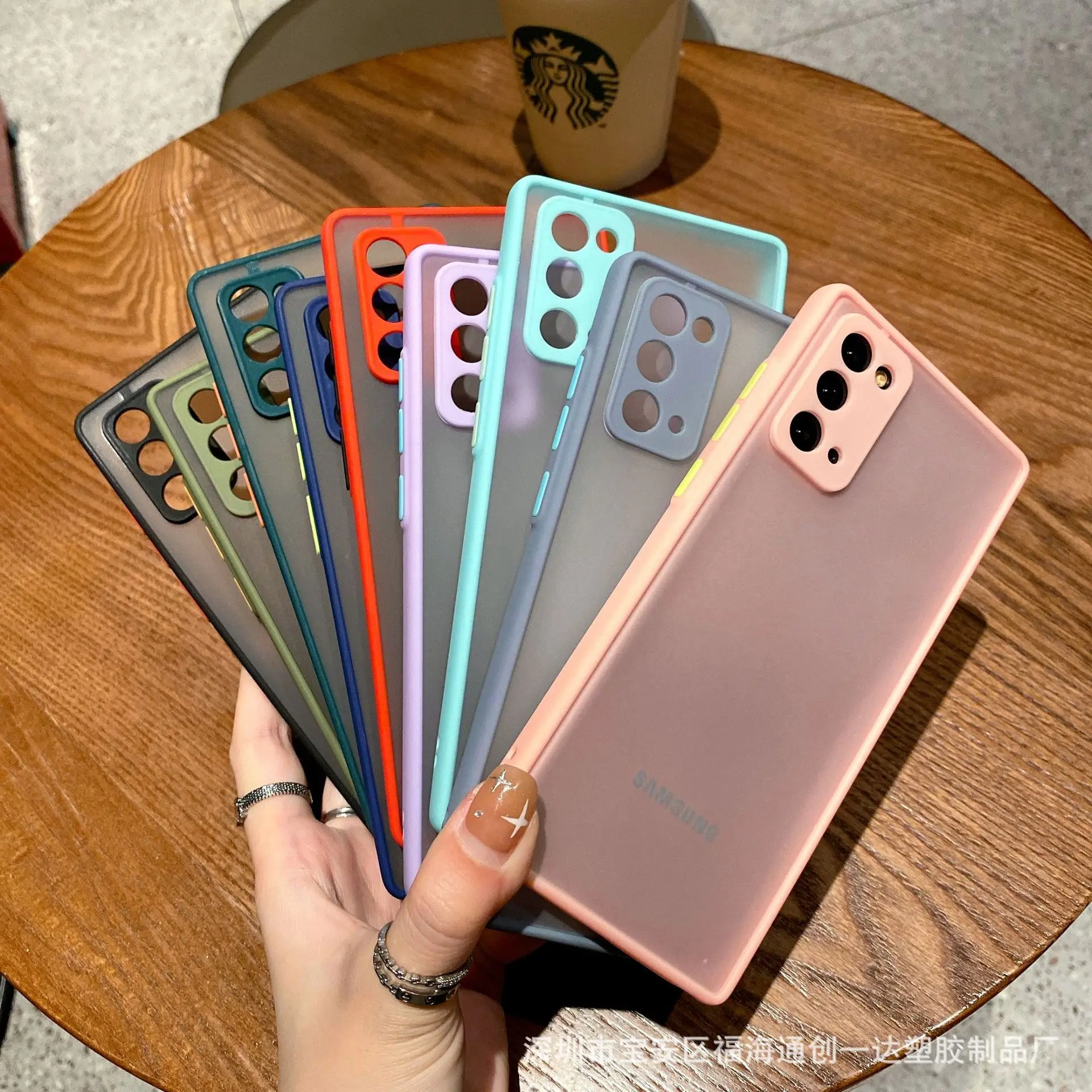 

Fashionable design phone case of anti-shock camera lens matte for Samsung S21 S20 FE Ultra S10 S8 S9 Plus TPU+Acrylic, Multi-color, can be customized