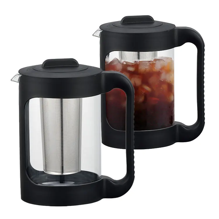 

1500ML Lced Glass Modern Portable Cold Brew Coffee Maker With Stainless Steel Filter