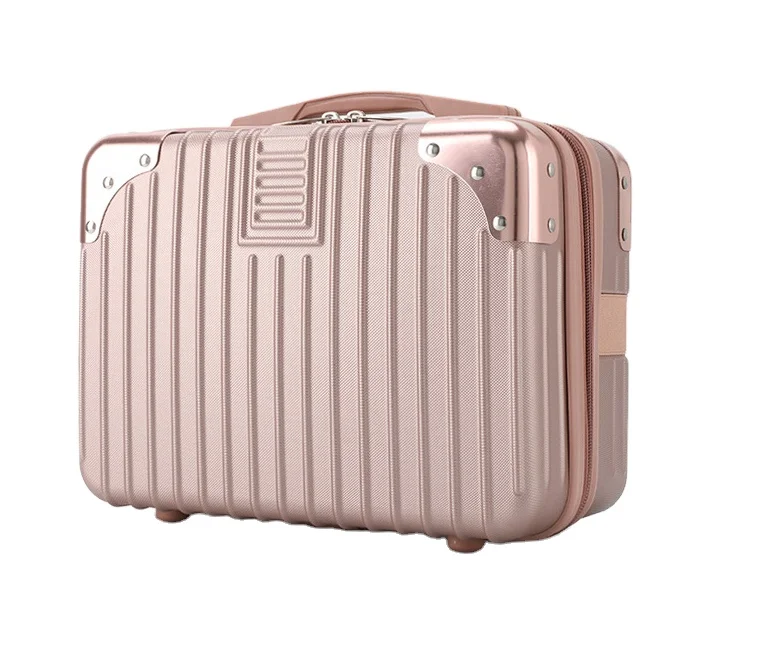 

14 inch Small Hard Shell Cosmetic Case Travel Hand Luggage Portable Carrying Makeup Case Suitcase