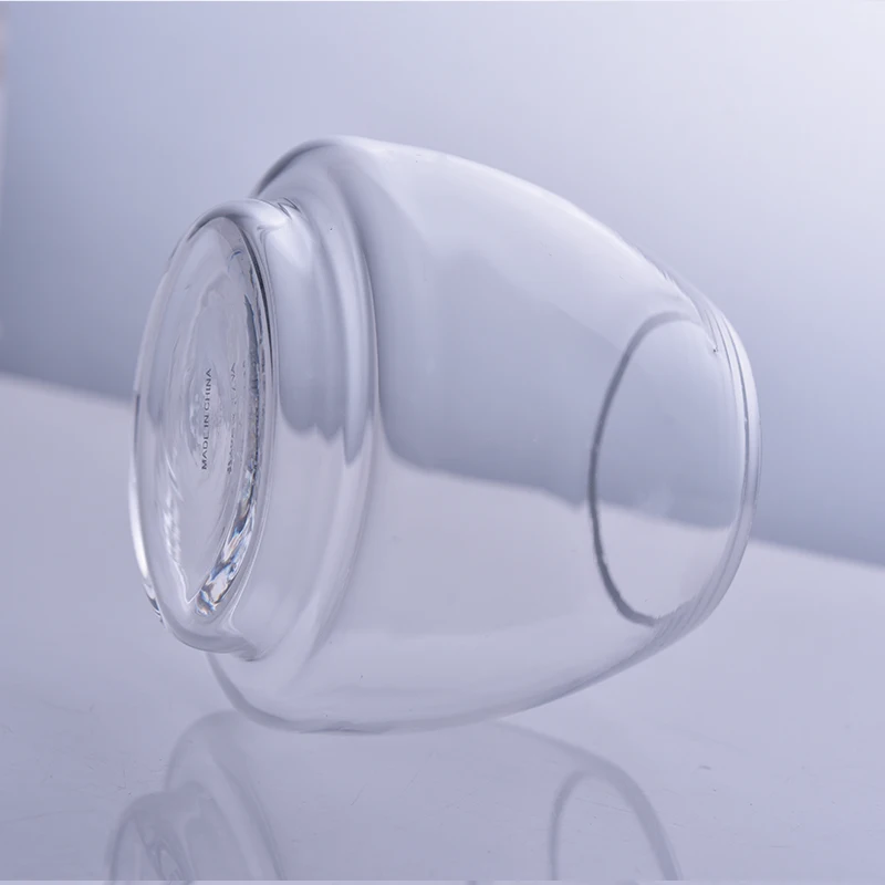 Wholesales Unique Clear Glass Candle Jars Home Decoration
