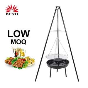 Image of Wholesale Adjustable High Barbecue Outdoor Firepit Bbq Charcoal Tripod Fire Pit Bowl Patio Wood Burning Hanging Fire Pit