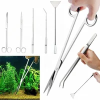 

Aquarium Tank Stainless Steel Long Tweezer Scissor Set Spatula Aquascaping Tool aquarium aquatic plants trim tool