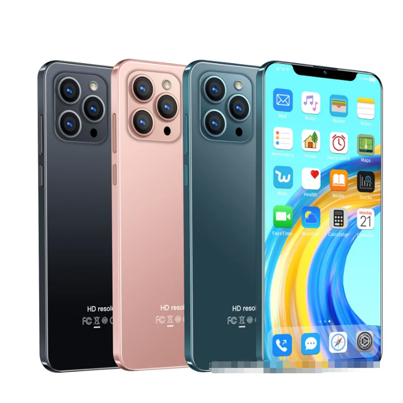 

new release I12 Pro Max Mobile phone smartphone Android 6.7 inch large screen ultra-thin Fingerprint ID cell phones