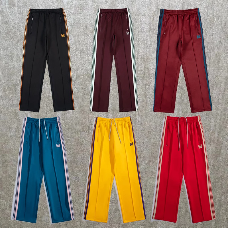 

Multicolor Needles AWGE Sweatpants Embroidered Butterfly Classic Side Striped Webbing Straight Trousers