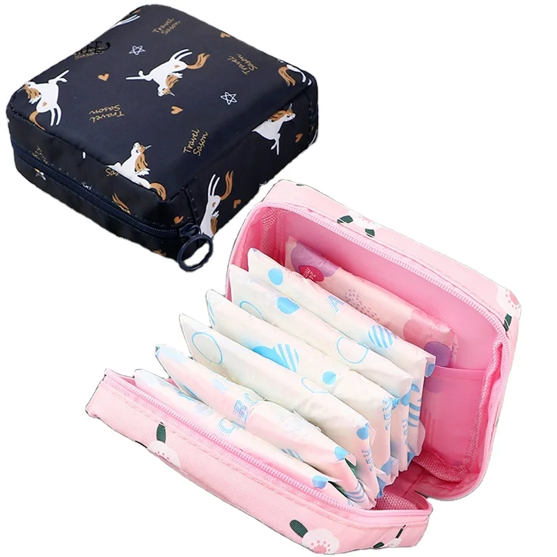 

Waterproof Tampon Storage Bag Cute Sanitary Pad Pouches Portable Makeup Lipstick Key Earphone Data Cables Organizer