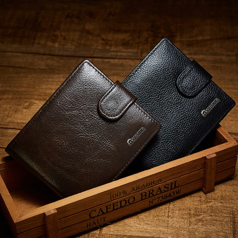 

Wholesale best selling 2020 new short style PU leather men's wallets coin purses money wallet for man, Brown,black