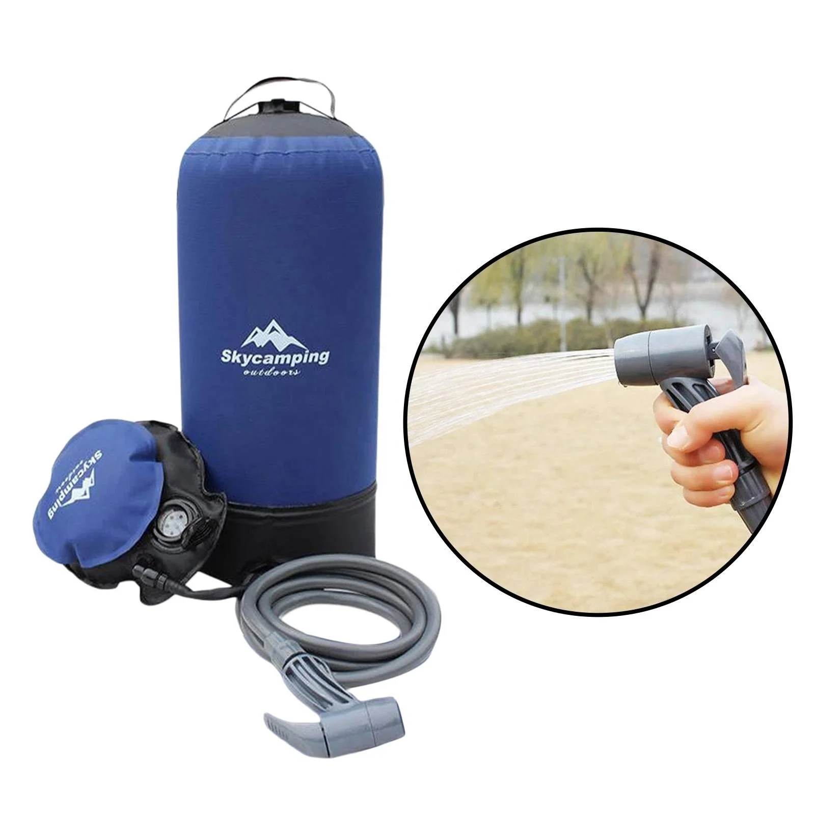 

Deluxe Camping Shower Outdoor Pressure Camp Solar Shower with Storage Bag, Portable Showering Nozzle, Equipment for Trip