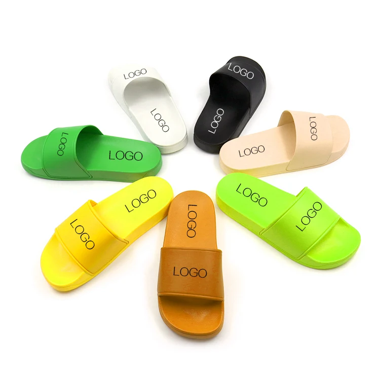 

Fast shipping custom logo colorful slide slides pvc slipper sandals womens mens customized, Can be custom