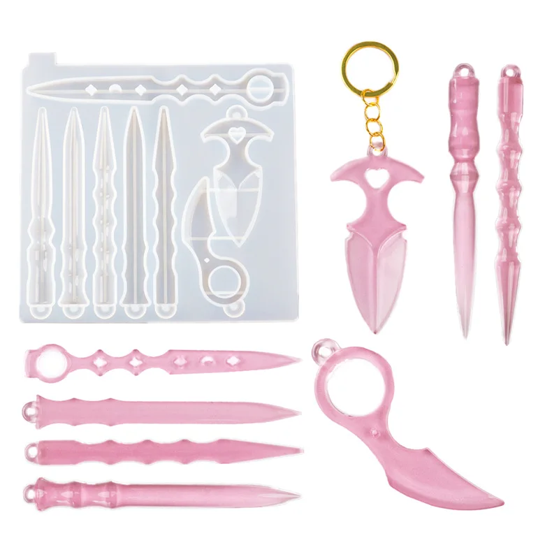 

DIY drop glue epoxy magic stick silicone key chain mirror silicone mold Ruihe, Random