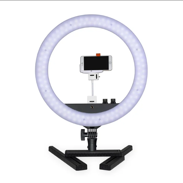 

selfie ring light with Tripod Stand Live Stream Facial Make Up ring light 10inch LED with cell phone holder light ring