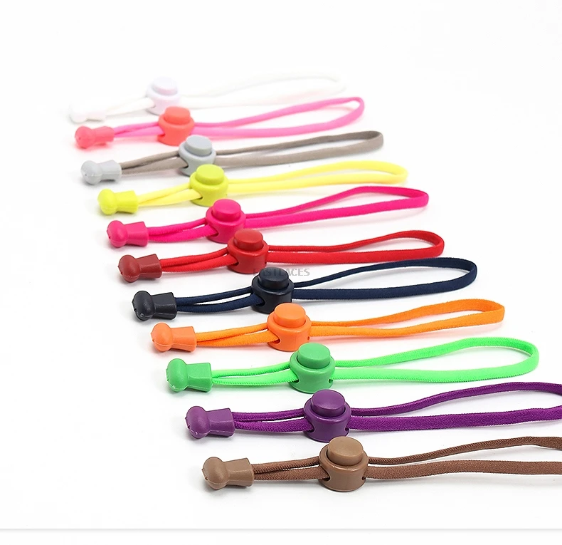 

Hiking Sports Shoe Accessories Lazy Laces Quick Wear In 1 Second No Tie Shoe Laces Round Spring Plastic Lock Elastic Shoelaces