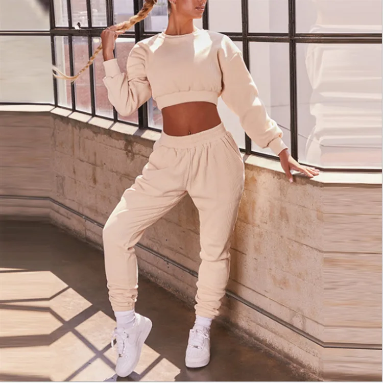 

CHS0005W New women autumn sports suit running outfits sweater trousers two piece set joggers sets women sexy women clothing
