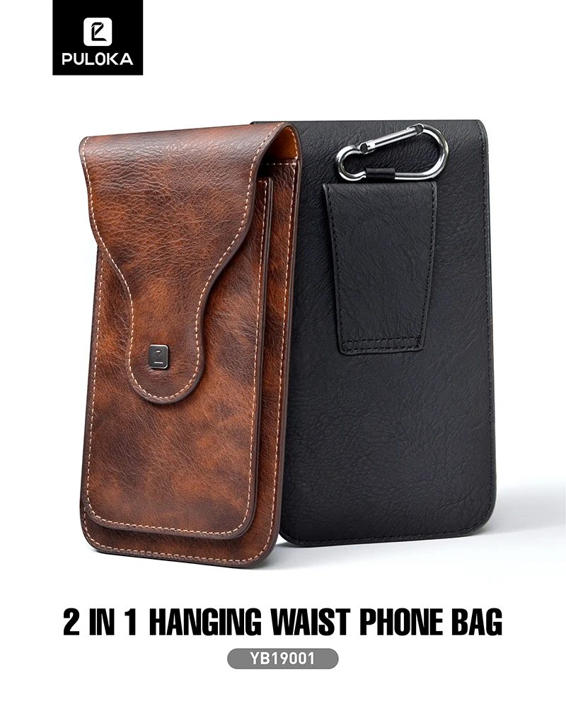 Mens leather waist bag 6 inch purse men clutch bag wear belt Retro leather  mobile phone pocket bag card holder wallet on OnBuy