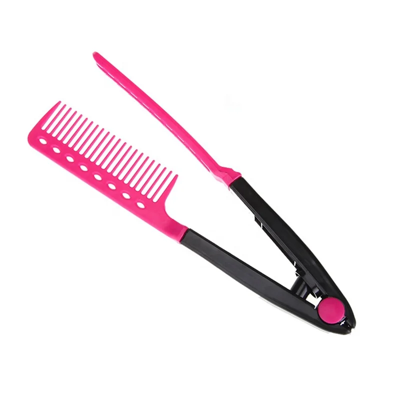 

FY V Type Hair Combs Hair Straightener Comb DIY Salon Haircut Hairdressing Anti-static Combs Brush Styling Tool, Customized color