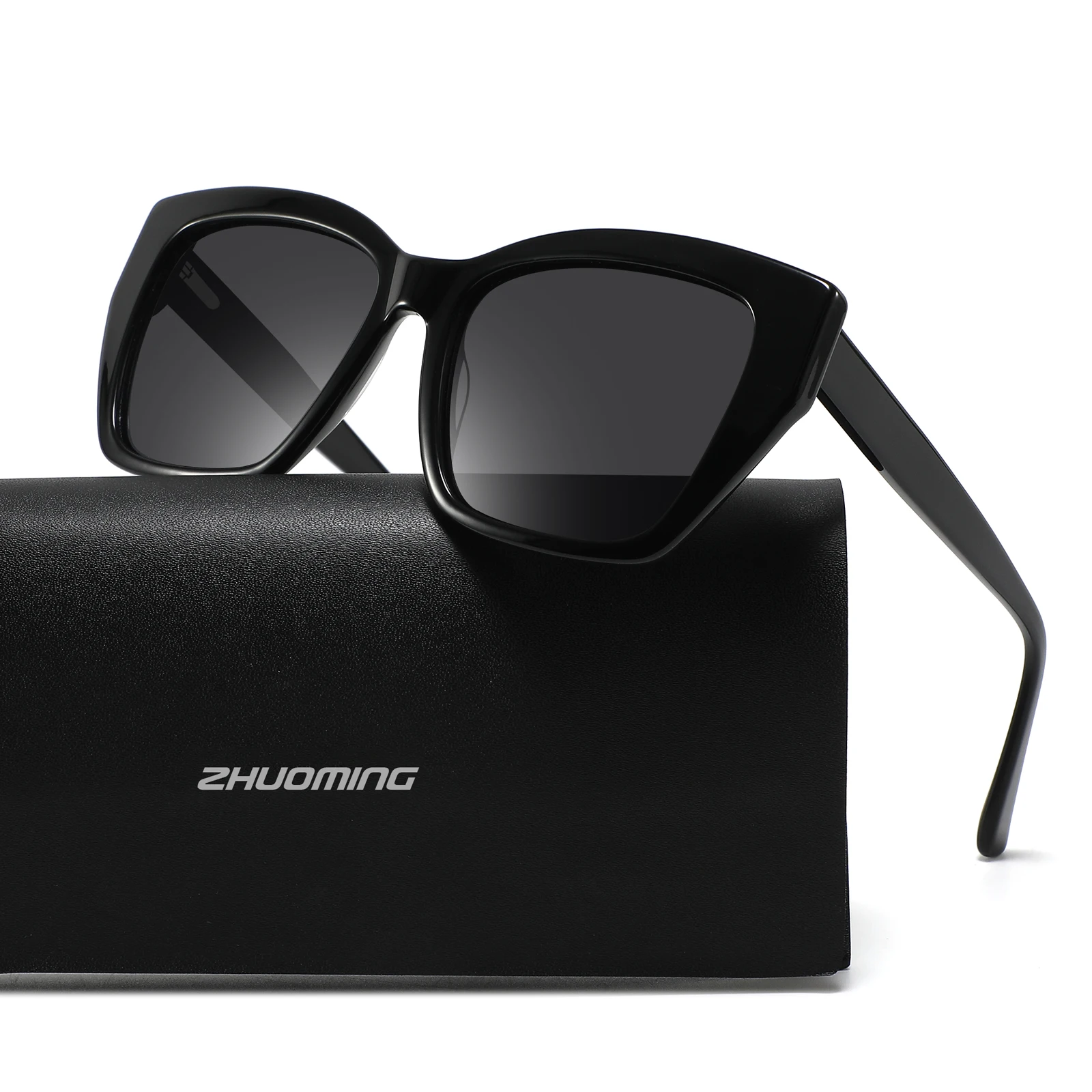 

High end UV400 square handmade oversized polarized high quality acetate sunglasses