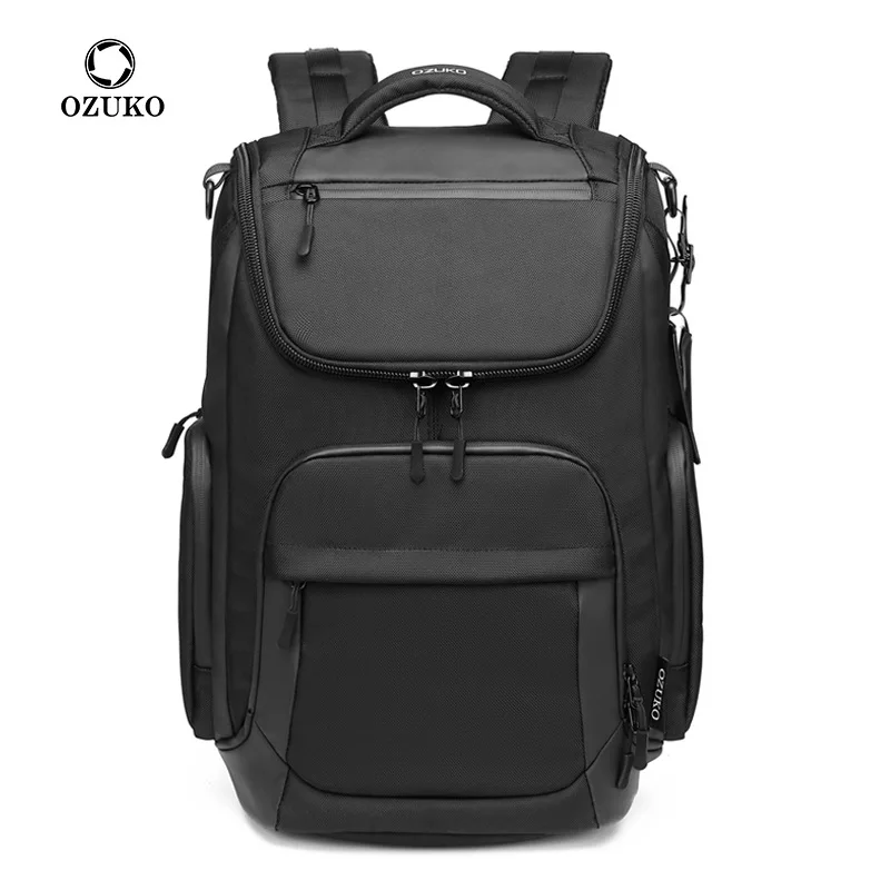 

Ozuko 9409 New Student Bag Fashionable Laptop Bags Teenage School Mochila Usb Bagpack Antitheft Backpack, Black,blue/orange/grey/l-coffee/grey