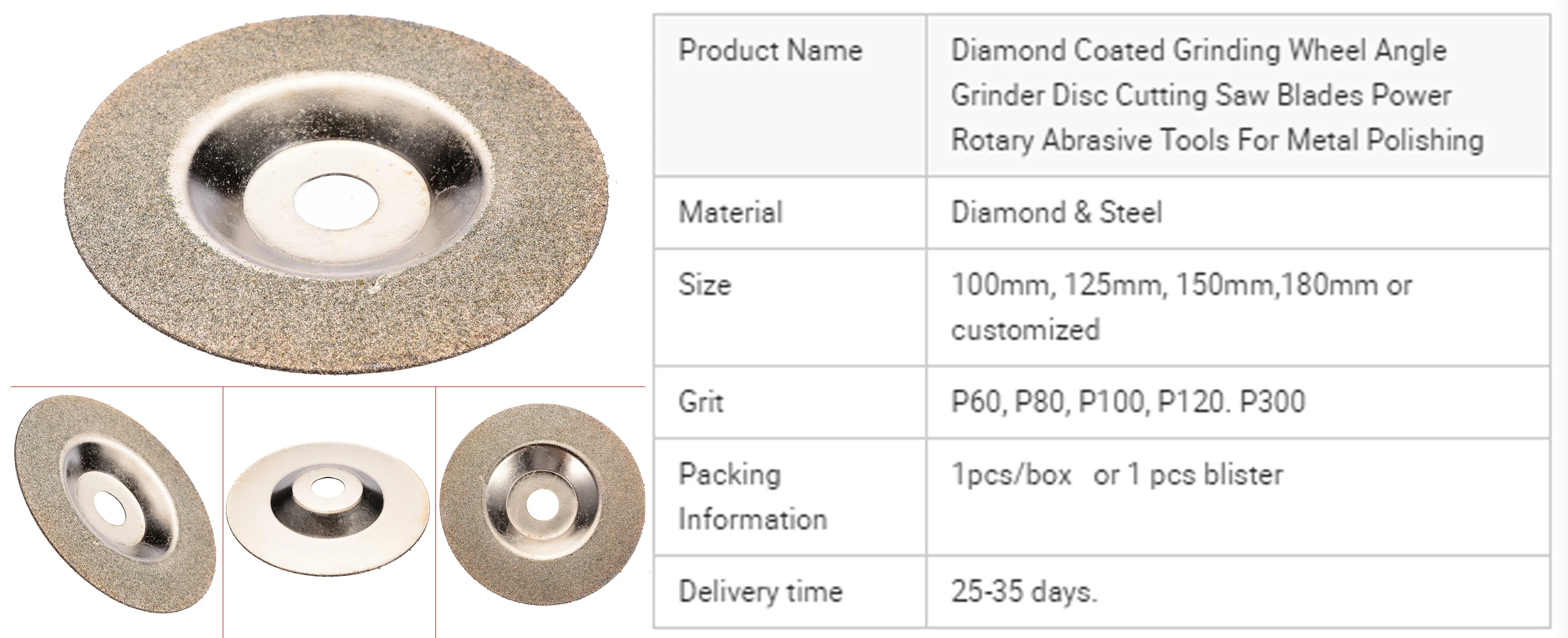 electroplated glass  polishing pad vacuum brazed diamond grinding disc specification Stainless steel abrasive