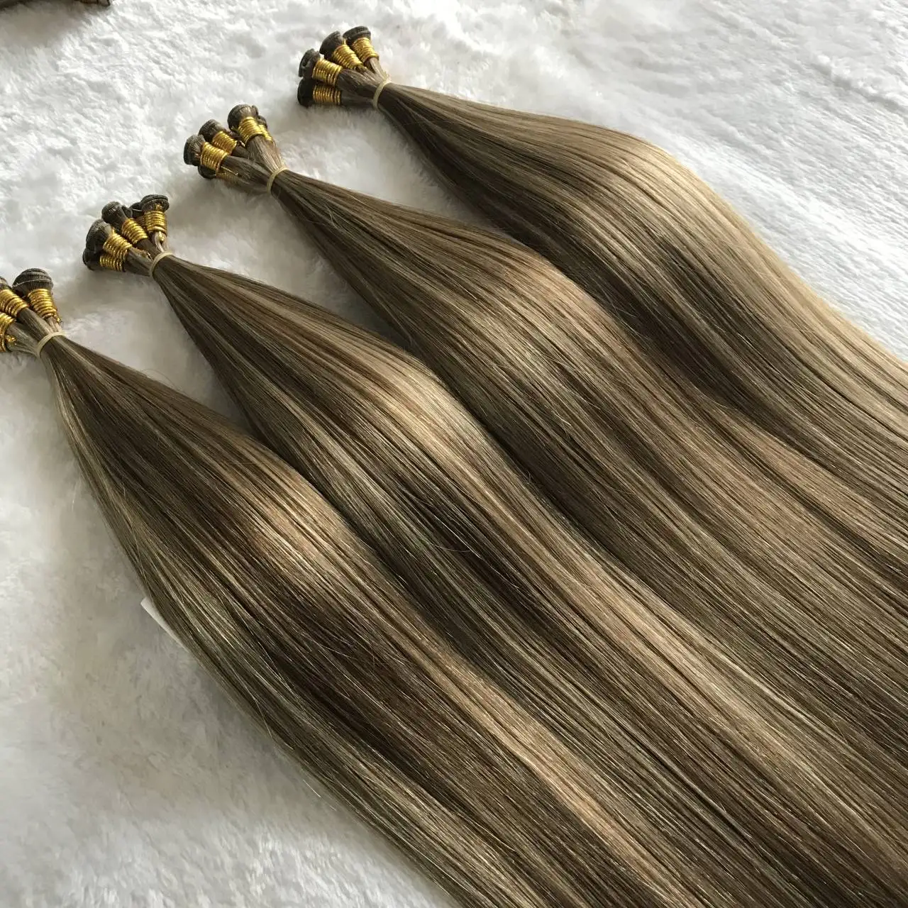 Seamless Volume Hand Tied Weft Method Hair Extensions Handtied Wefts