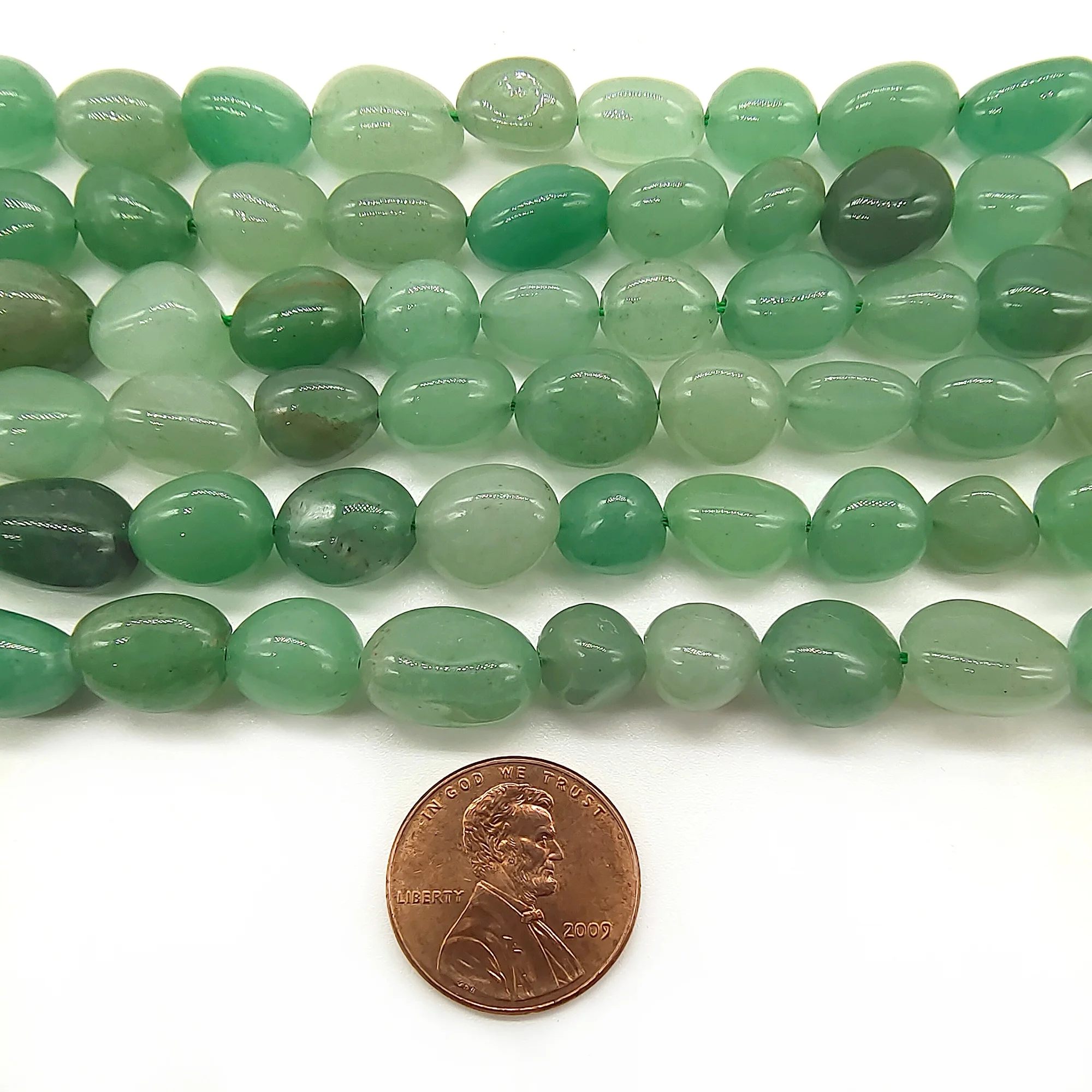 

Natural gemstone freeform tumble Green Aventurine beads wholesale and retail smooth green jade nugget beads, As picture