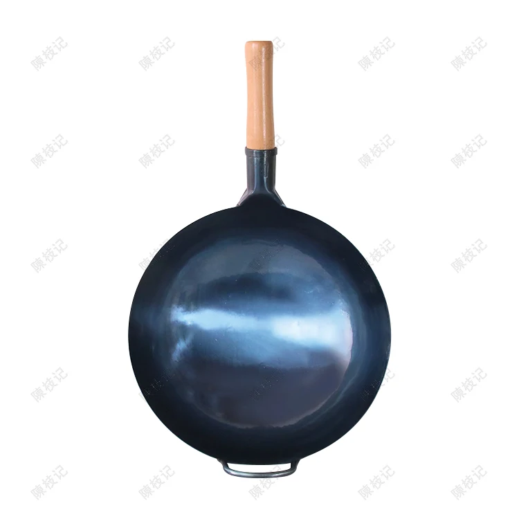 

Chinese Traditional Hammered 14 inch Round Bottom Iron Wok Stir Fry Pans Pre-Seasoned Blue Carbon Steel Wok Pan Woks