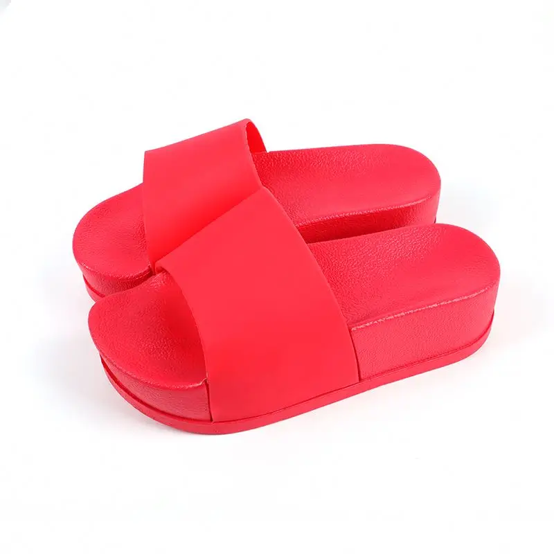 

2021 PVC Comfortable and hard wearing PVC Slippers Women Slippers Thick Sole Slippers, Silver/rose gold/red/navy/pink/orange