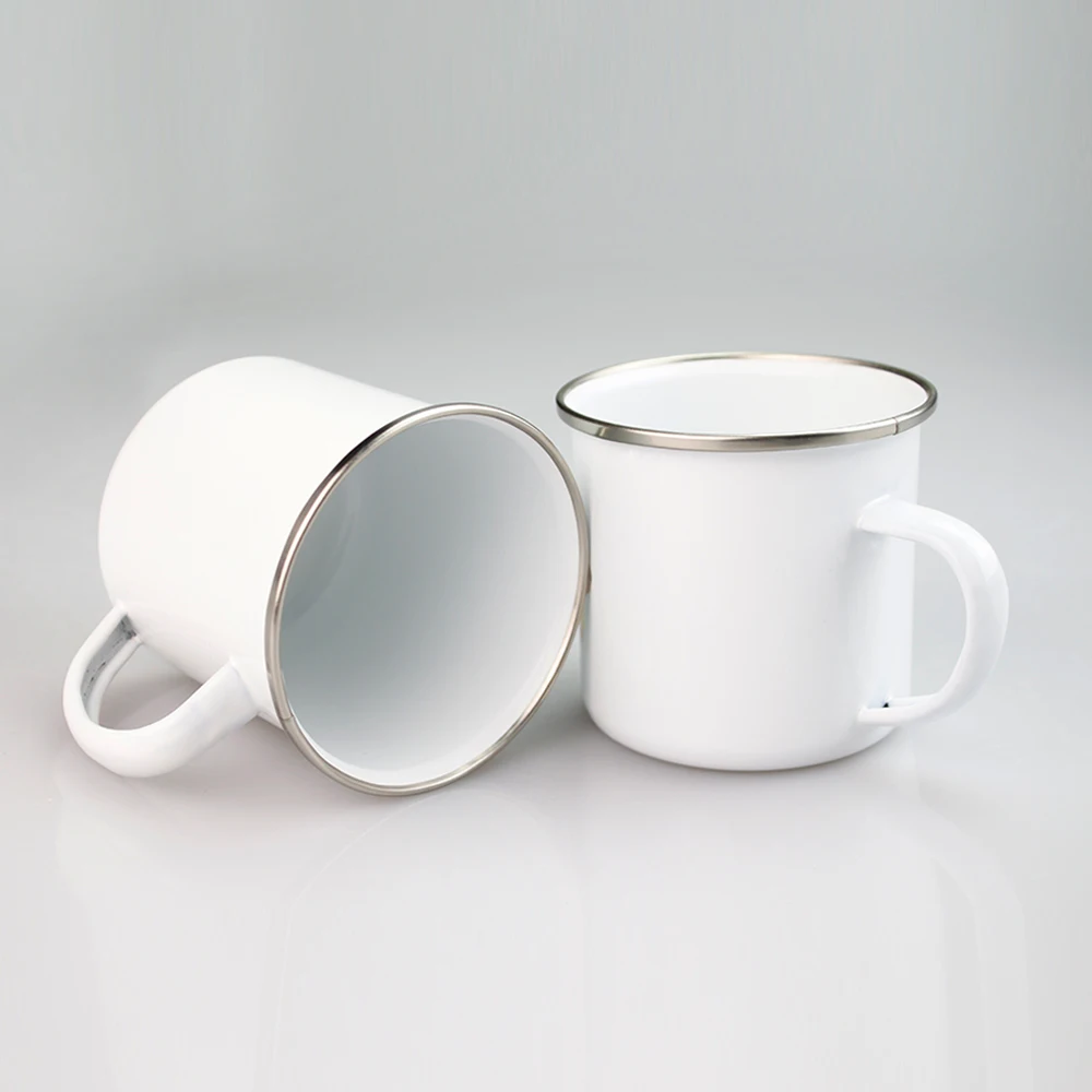 

Blank 12oz Sublimation Number Mug in Shainghai Wholesale Auchentoshan Enamelled Metal Mugs for Sublimation, White