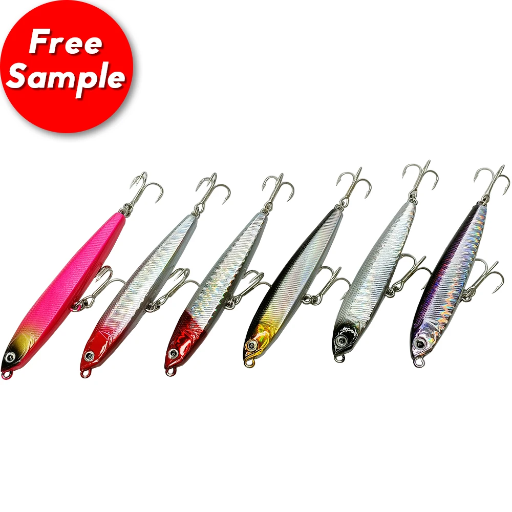 

Leading 10cm 24g 3D Eyes Artificial Sinking Water Hard Plastic Lure Fishing Pencil Fish Lures Baits Saltwater, 6 colors hard plastic lures