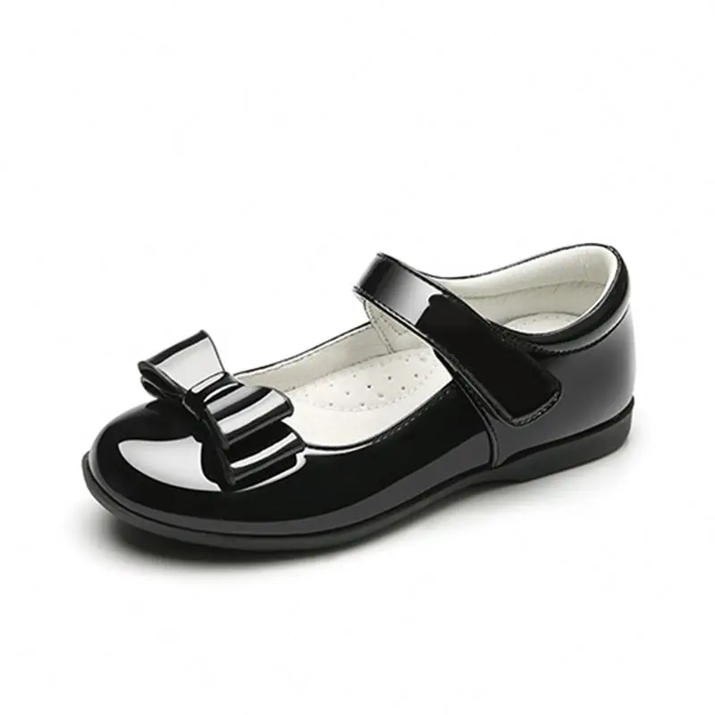 

Factory New stylish Kids Back To School Leather Black School Shoes For Girls
