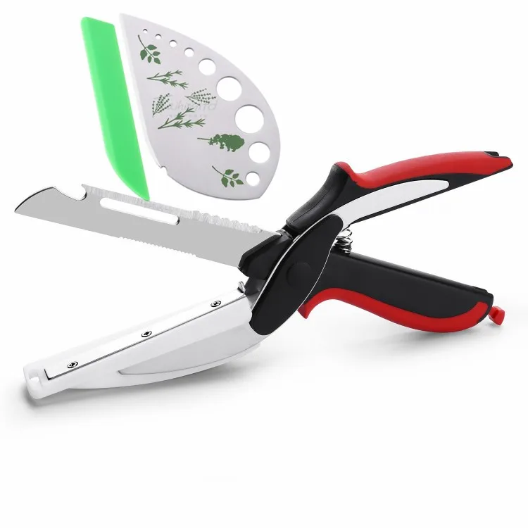 

Clever Kitchen Scissors Clever Food Chop Cutter with Cutting board Herb Stripper Scissors