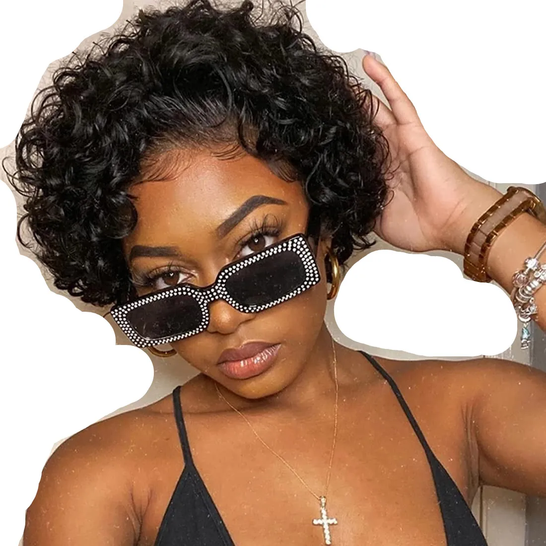 

Short Bob Pixie Cut Color#4 African European And American Short Set Best Lace Wholesales peruvian bob wigs