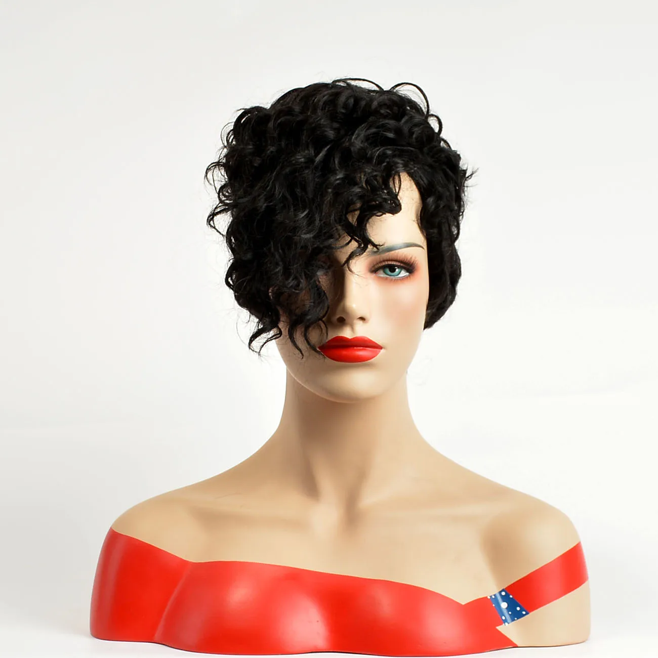 

Hair Synthetic Wig Sewing Machine Medium curls Hair Wigs For Black Women