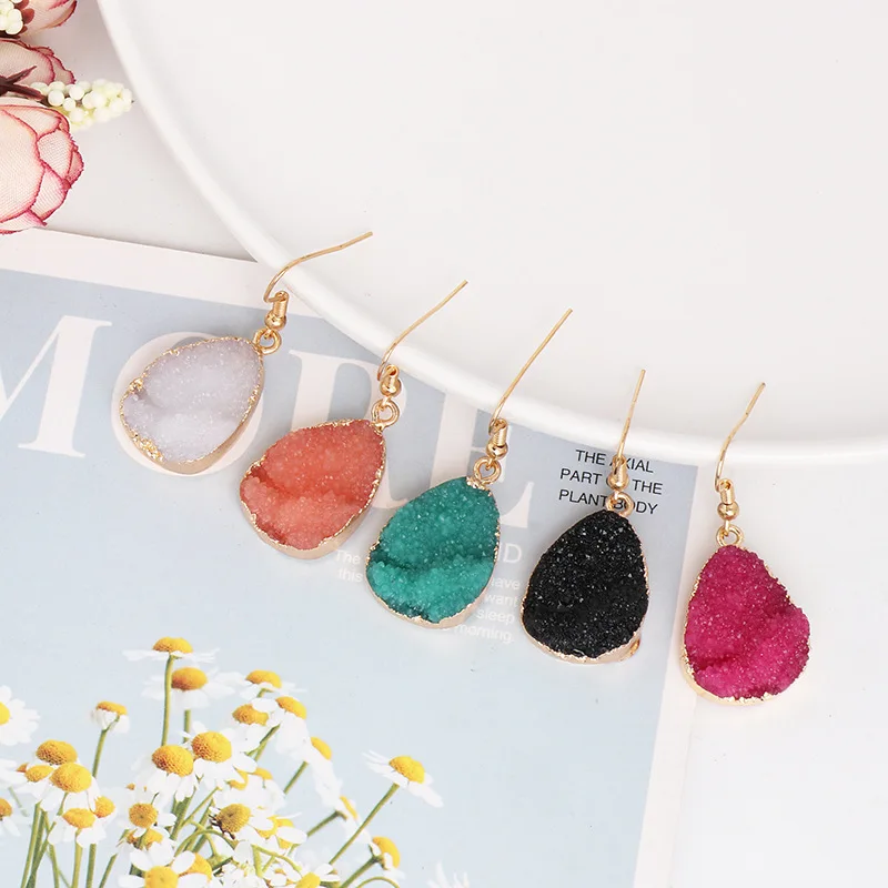 

2020 Fashion New Summer Candy-Colored Drop Earrings Innovative Micro-Paved Crystal Water Drop Earrings