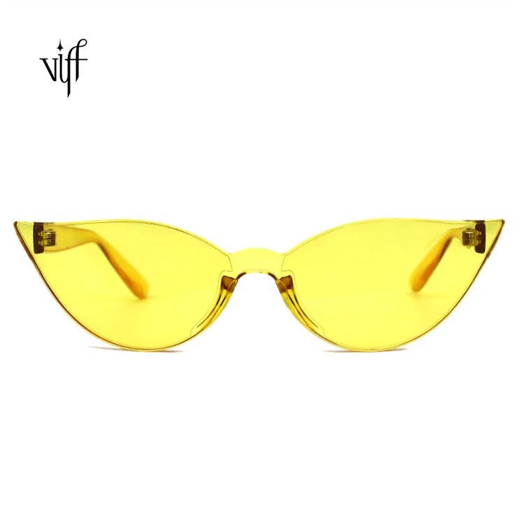 

VIFF HP20431 Cateye Glasses Custom Gafas De Sol Lunettes Designer Sun Glasses Manufacturer Yellow Cat Eye Sunglasses