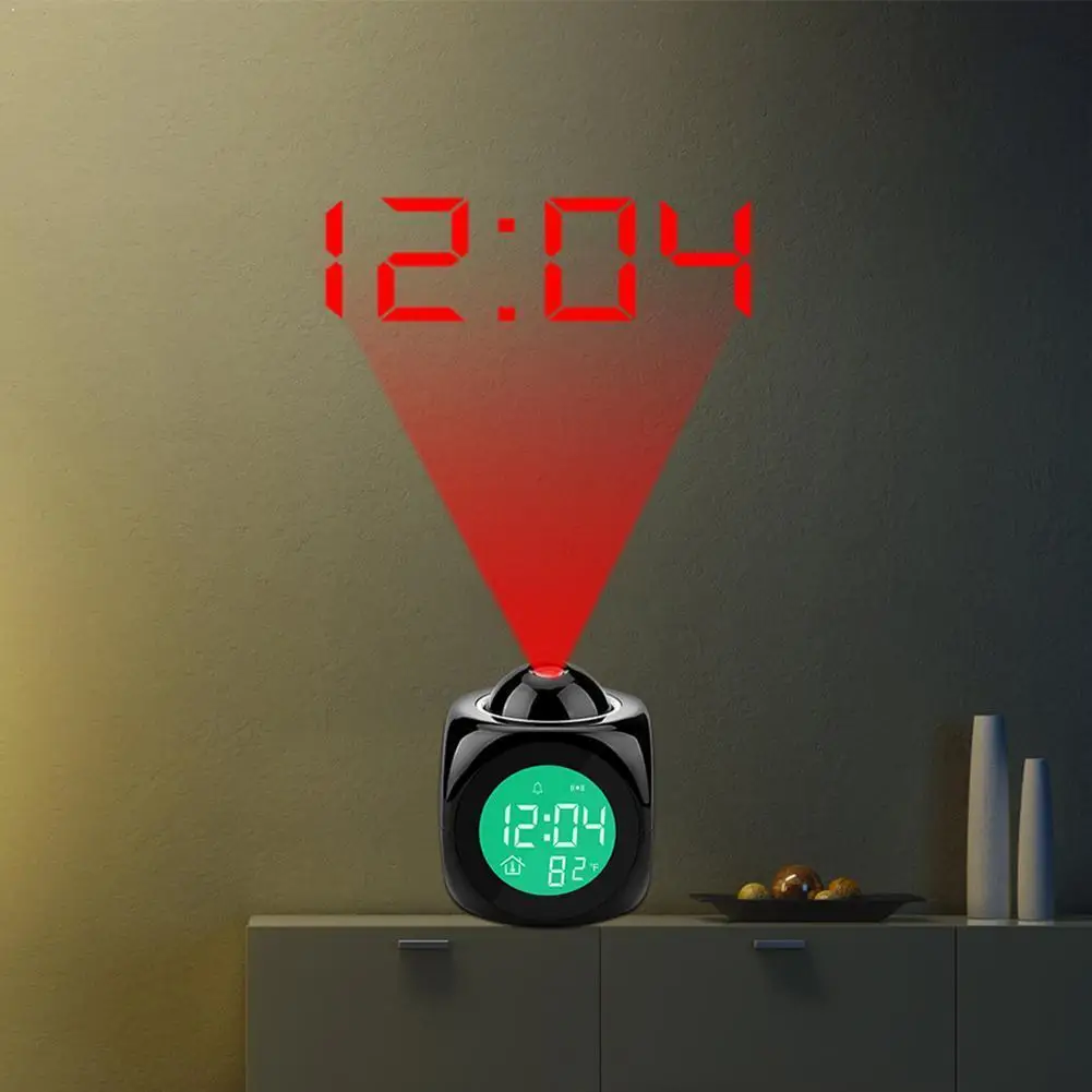 

Creative Attention Projection Digital Weather LCD Snooze Bell Alarm Display Backlight LED Projector Home Clock Timer L8B1