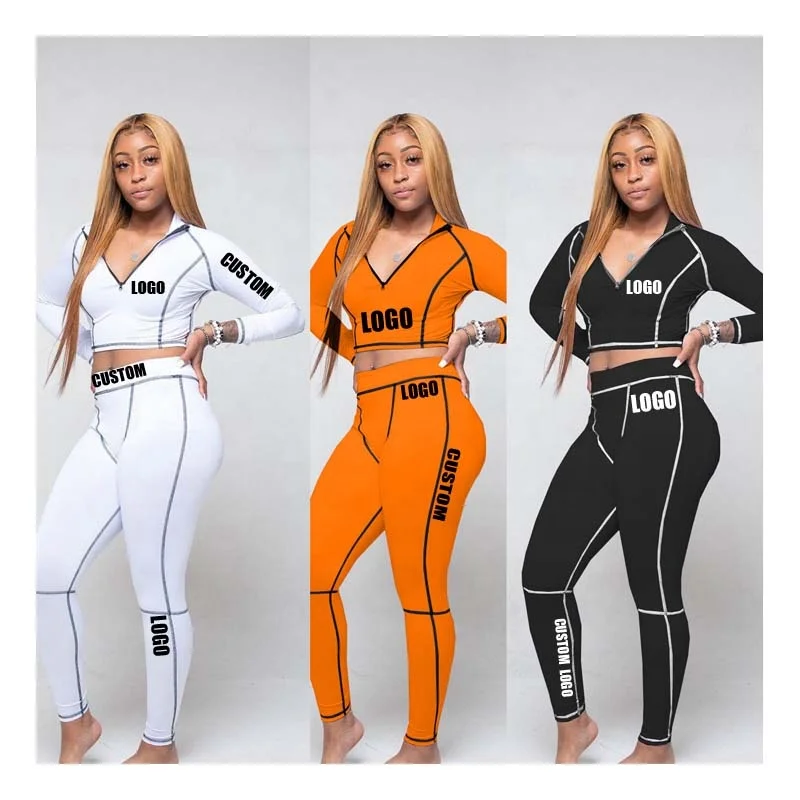 

Free Shipping Winter Autumn Women Sport Suit Gym Clothes Long Sleeve Fitness Crop Top Leggings Yoga Tracksuit, Customized color