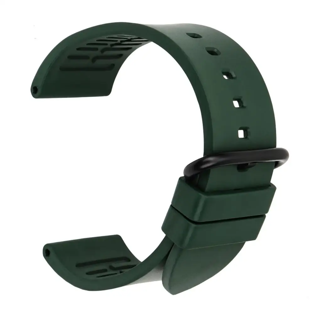 

MAIKES fashion rubber watch strap watchbands green high quality sports fluoro rubber watch band 20mm 22mm 24mm