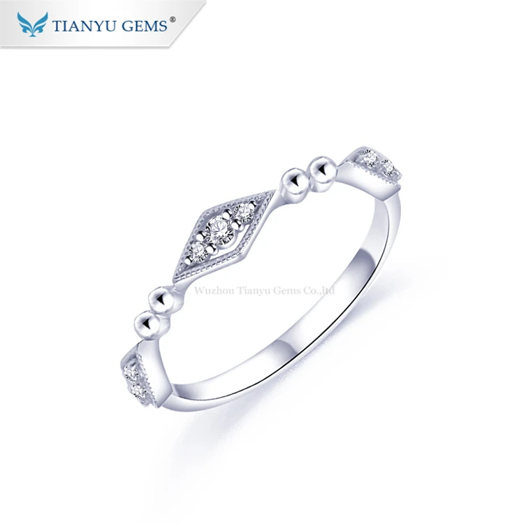 

Tianyu gems wholesale cheap price fashion white gold moissanite rings jewelry