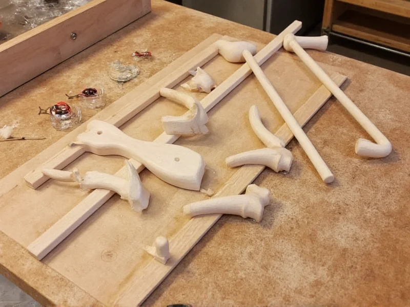 Woodworking tools laid out for lectern construction