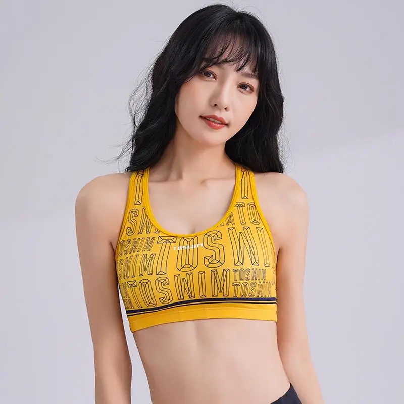 

Best Price High Quality Spandex Nylon Womens Bras Bikini Sports Bra, Black yellow