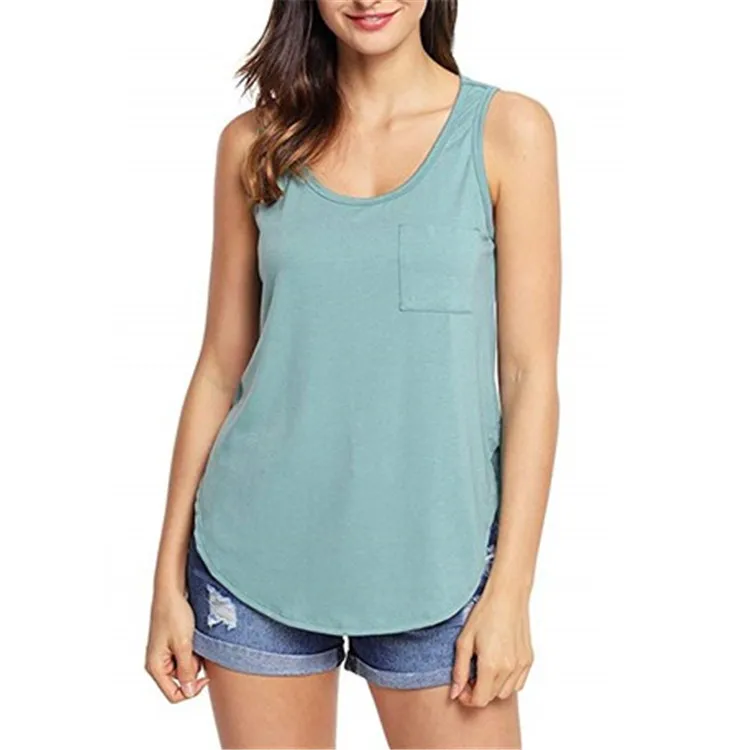 

Explosions sleeveless pocket T-shirt vest