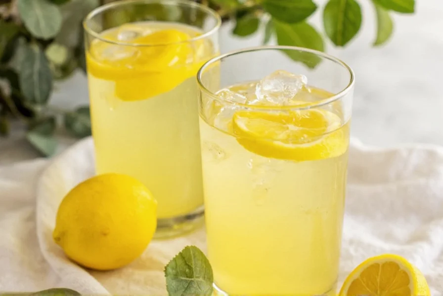 Fresh lemon slices and ginger root in glass of water
