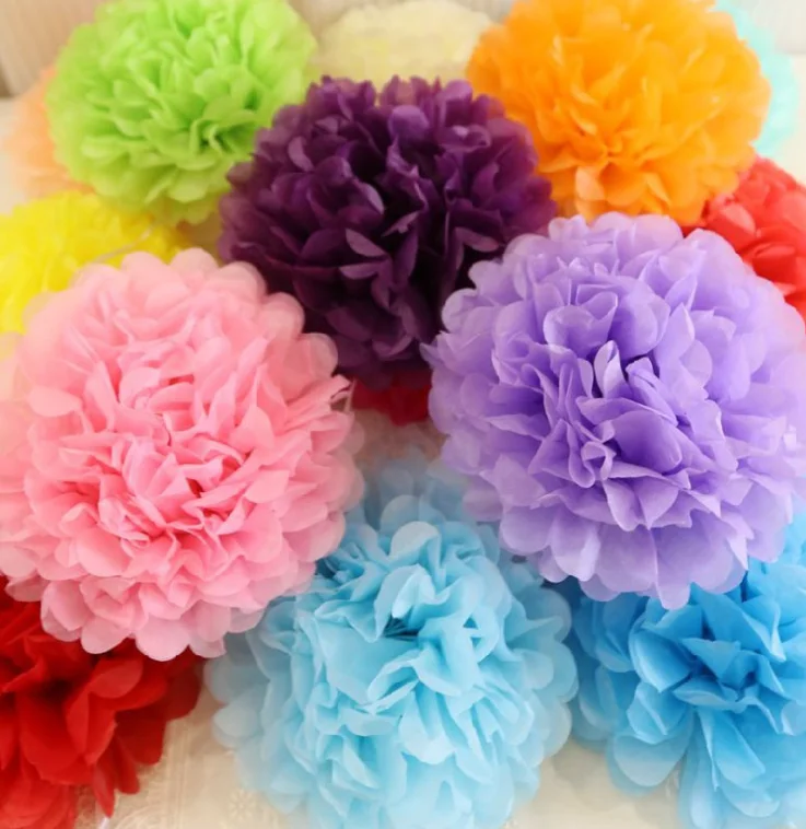 

wholesales Paper Pompom Flowers handmade origami decorative Wedding Flowers Paper Pompoms Decoration Party