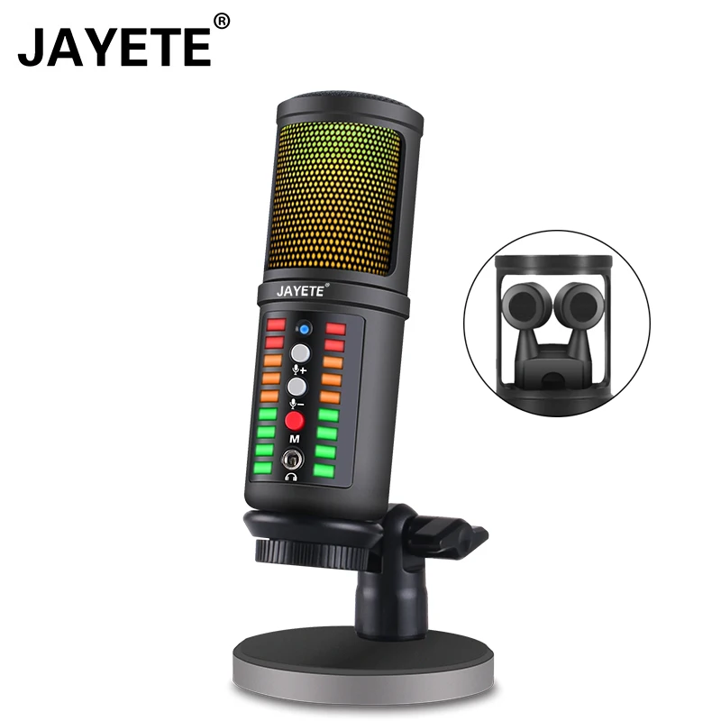 

Top Quality RGB Wired Voice Recording Studio Podcasting Gaming Microphone Stream Desktop USB Condenser Mic for YouTube Videos