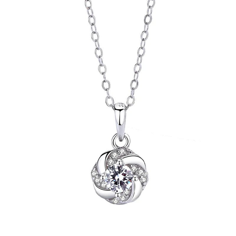 

Minimalist Design CZ Circle Pendant 925 Sterling Silver Women Jewelry Cubic Zirconia Pendant Necklace