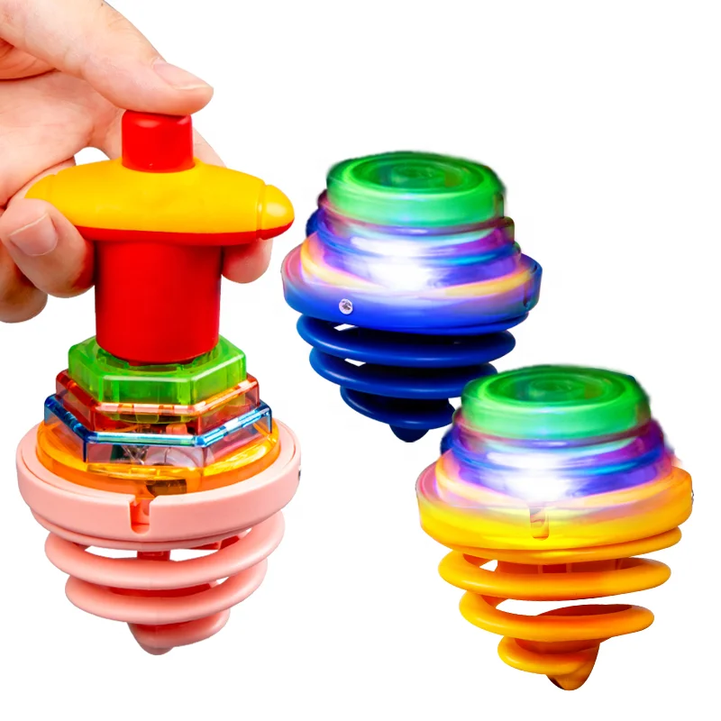 

classic toys hot sale light up flashing plaything toys kids for indoor play musical gyro bouncing gyroscope spinning top